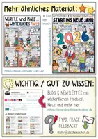 Vorschau - Mal- und Bastelvorlagen - Neujahrsbild 2026 - würfeln und malen (+ Neujahrsvorsätze) - Seite 1
