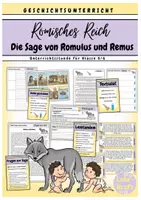 Vorschau - Stationenlernen - Romulus und Remus (Römisches Reich) - Deckblatt