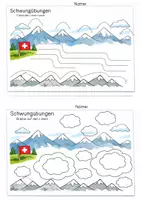 Vorschau - Arbeitsblätter - Schwungübungen / Graphomotorik / Thema Schweiz - Seite 2