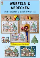 Vorschau - Arbeitsblätter - Weihnachten - Würfeln & Abdecken, Lernspiel mit 1, 2 oder 3 Würfeln - Deckblatt