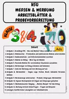 Vorschau - Arbeitsblätter - HSU: Medien & Werbung, Arbeitsblätter & Probevorbereitung, Klasse 3&4 - Deckblatt