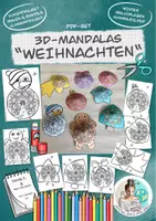Vorschau - Mal- und Bastelvorlagen - Ausmalbilder Bastelvorlage 3D-Mandalas "Weihnachten" - Deckblatt