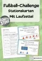 Vorschau - Arbeitsblätter - Fußball Challenge Stationskarten mit Laufzettel - Deckblatt