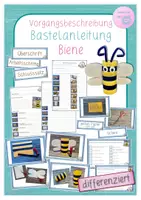 Vorschau - Arbeitsblätter - Vorgangsbeschreibung - Bastelanleitung Biene - Deckblatt