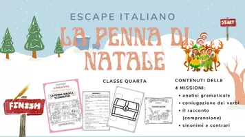 anteprima - Esercizi - La Penna di Natale: ESCAPE ITALIANO CLASSE QUARTA - Pagina di copertina