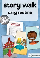 Vorschau - Arbeitsblätter - Story walk "daily routine" // Lesespaziergang Englisch - Deckblatt