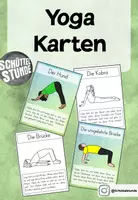 Vorschau - Stationenlernen - 30 Yoga Karten bunt & schwarzweiß - Deckblatt