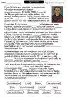 Vorschau - Arbeitsblätter - Egon Schiele – Lückentext | Kunst | Grundlagen & Fachbegriffe - Seite 1