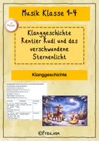 Vorschau - Stundenentwürfe - Klanggeschichte „Rentier Rudi und das verschwundene Sternenlicht“ | Musik Klasse 1–4 - Deckblatt