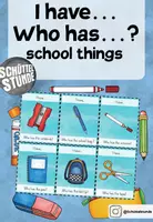 Vorschau - Spiele - I have... who has...? - "school things" - Deckblatt