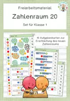 Vorschau - Aufgabenkarten - Freiarbeitsmaterial - Zahlenraum 20 - Deckblatt