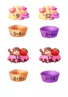 Vorschau - Aufgabenkarten - Mathe-Muffins Addition ZR 20 mit Zehnerüberschreitung - Seite 2