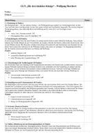 Vorschau - Klassenarbeiten - Klassenarbeit: Die drei dunklen Könige (Borchert) mit Musterlösung - Seite 1