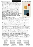 Vorschau - Arbeitsblätter - Linien und Formen | Lückentext Gestaltungsmittel | Kunstgeschichte | Kunst - Seite 1