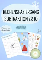 Vorschau - Spiele - Rechenspaziergang Subtraktion ZR 10 Winter 1. Klasse - Deckblatt