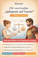 Vorschau - Arbeitsblätter - Klausur Iphigenie auf Tauris (Goethe): Szene IV,4 (Pylades & Iphigenie) – Dialoganalyse + EWH - Deckblatt