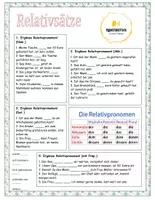 Vorschau - Unterrichtsreihen - B1- Relativsätze GRAMMATIK Wähle die Relativpronomen - Seite 1