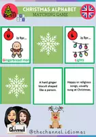 Aperçu - Jeux - CHRISTMAS ALPHABET – Matching Game (Colour Pictures) - Page de couverture