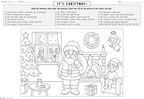 Vorschau - Arbeitsblätter - English Christmas Read and Colour Ausmalbild - Deckblatt