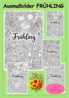 Vorschau - Arbeitsblätter - Ausmalbilder Frühling - Malvorlagen - Fensterbilder - Deckblatt