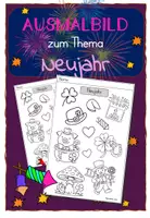Vorschau - Mal- und Bastelvorlagen - Ausmalbild zum Thema Neujahr - Deckblatt