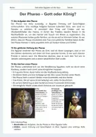 Vorschau - Arbeitsblätter - Der Pharao - Gott oder König; Erarbeitung + Urteilsbildung - Seite 1