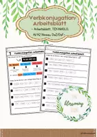 Vorschau - Arbeitsblätter - Verbkonjugation/ Satzbildung/ TEKAMOLO/ DaZ&DaF/ A1-A2 - Deckblatt