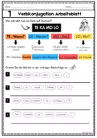 Vorschau - Arbeitsblätter - Verbkonjugation/ Satzbildung/ TEKAMOLO/ DaZ&DaF/ A1-A2 - Seite 1