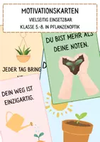 Vorschau - Mal- und Bastelvorlagen - Motivationskarten Pflanzen Klasse 5-8 - Deckblatt
