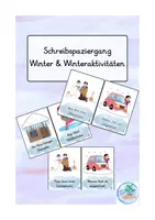 Vorschau - Aufgabenkarten - Schreibspaziergang Winter und Winteraktivitäten - Deckblatt