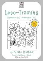 Vorschau - Arbeitsblätter - Lesen & Malen 3-fach differenziert Karneval & Fasching - Klassen 1,2,3 - Deckblatt
