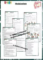 Vorschau - Arbeitsblätter - Modalverben Arbeitsblätter mit Lösungen A2 - Deckblatt