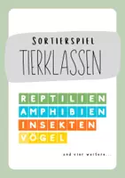 Vorschau - Spiele - Sortierspiel Tierklassen - 32 Tiere zuordnen - Deckblatt