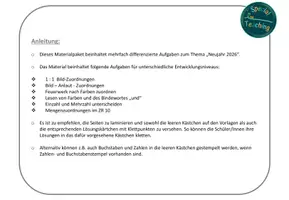 Vorschau - Arbeitsblätter - Klettaufgaben: Neujahr 2026 - Seite 1
