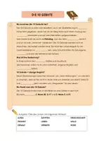 Vorschau - Arbeitsblätter - Die 10 Gebote - Deckblatt