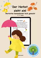 Vorschau - Stationenlernen - Der Herbst zieht ein! 🍁🍂 Wortarten kennenlernen leicht gemacht | Deutsch 2./ 3. Klasse | DaZ DaF - Deckblatt