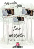 Vorschau - Fördermaterial/Inklusion - Schlaumeierkartei - Tiere im Winter 3-fach differenziert - Deckblatt