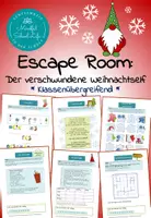 Vorschau - Arbeitsblätter - Escape Room Weihnachten: Der verschwundene Weihnachtself - Deckblatt