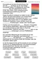 Vorschau - Arbeitsblätter - Was ist Konzeptkunst? | Lückentext Kunstform | Kunstgeschichte | Kunst - Seite 1