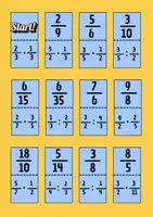 Vorschau - Arbeitsblätter - Domino | Brüche multiplizieren und dividieren | Warm-up 🁃 - Seite 1