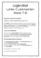 Vorschau - Arbeitsblätter - Logikrätsel Winter Weihnachten 7-8 Deutsch - Seite 1