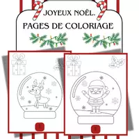 Aperçu - Fiches - Pages de coloriage de Noël – Activités créatives - Page de couverture