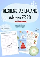 Vorschau - Arbeitsblätter - Rechenspaziergang Addition ZR 20 Winter mit Zehnerübergang - Deckblatt