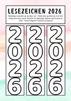 Vorschau - Mal- und Bastelvorlagen - Lesezeichen für das Neue Jahr - Vorsätze 2026 - Ziele 2026 - Deutsch, Englisch, Französisch, Spanisch - Deckblatt