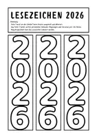 Vorschau - Mal- und Bastelvorlagen - Lesezeichen für das Neue Jahr - Vorsätze 2026 - Ziele 2026 - Deutsch, Englisch, Französisch, Spanisch - Seite 2