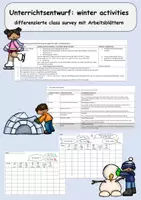 Vorschau - Stundenentwürfe - Unterrichtsentwurf: winter activities / class survey - Deckblatt