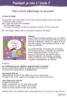Aperçu - Fiches - Pourquoi je vais à l'école ? - Page 1