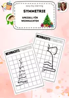 Vorschau - Mal- und Bastelvorlagen - Symmetrie Weihnachten Mathematik 33 Arbeitsblätter - Deckblatt