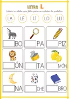 Vista previa - Tarjetas / Manipulativos - LETRA L - página 1