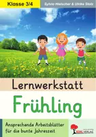 Vorschau - Arbeitsblätter - Lernwerkstatt Frühling | Frühblüher, Tulpe, Ostern, Schmetterlinge, Tiere im Frühling, Basteln, Gedichte, Rezepte | Sachunterricht Grundschule Klasse 3-4 Lösungen - Deckblatt